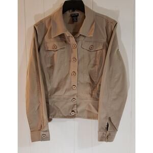 Rafaella size 14 tan 98% cotton 2% spandex jacket